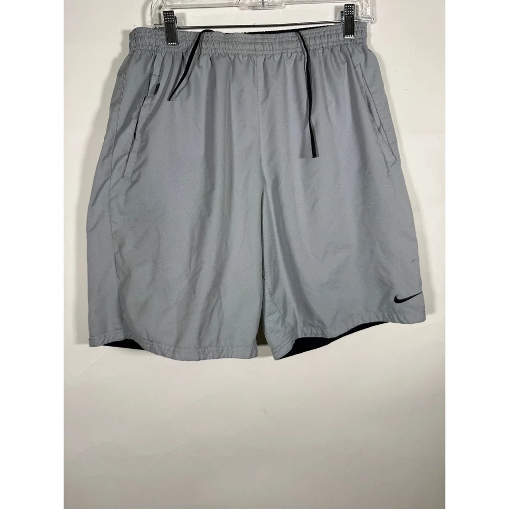 Nike Mens Gray Athletic Training Shorts XL Mesh Panels Pockets